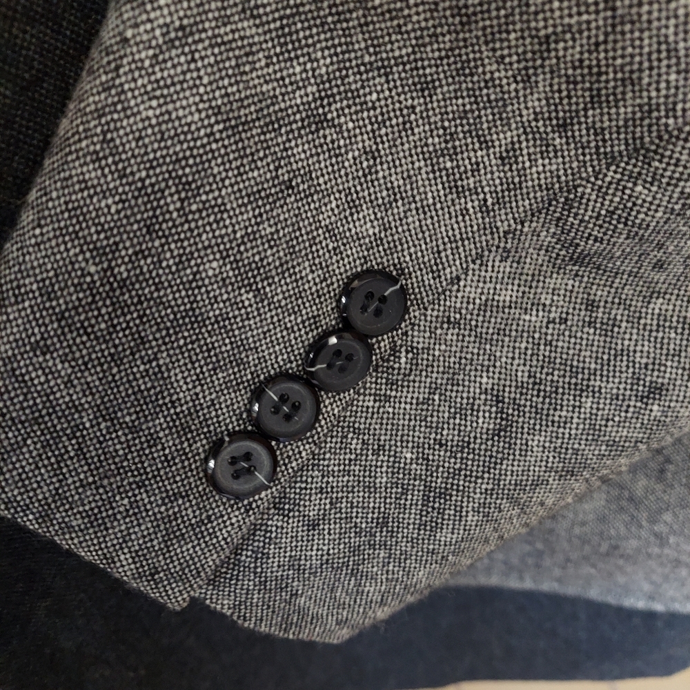 Alan Flusser Gray Blue Patchwork Wool Poly Tweed … - image 4